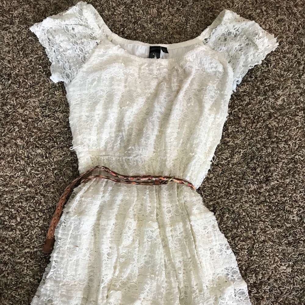 SOLD White /cream lace dress with belt